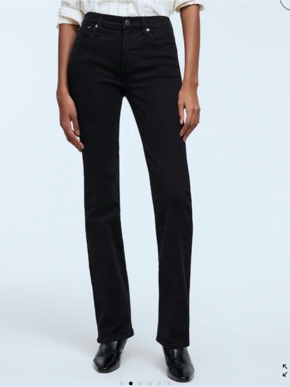 Madewell Black Kick Out Full Length Jeans 25 Flare High Rise